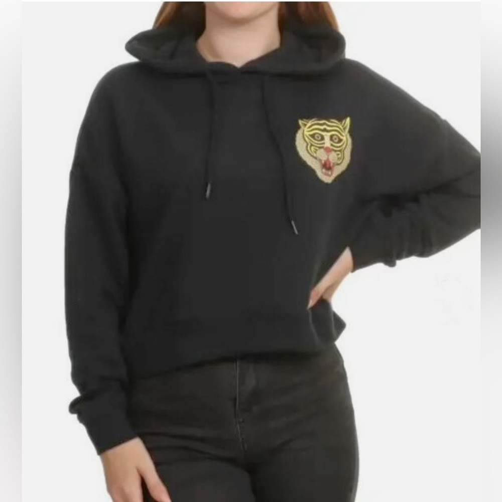 RVCA x Matt Leines Artist Network Program Cropped Womens Hoodie with Tiger Patch